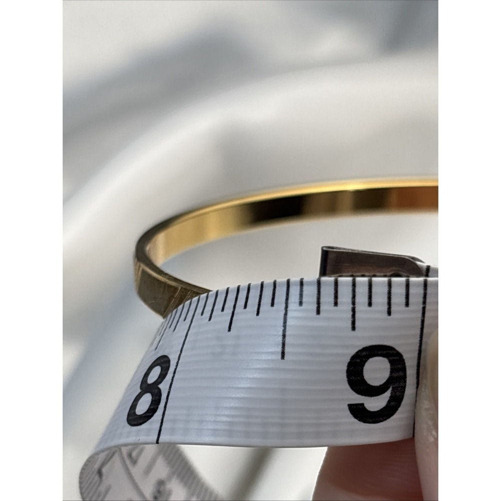Vintage 80s‎ Monet Diamond Cut Brushed Bangle Gold Tone Bracelet Minimalist - Picture 8 of 11